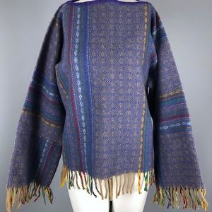 Vintage fringed wool shirt - one size